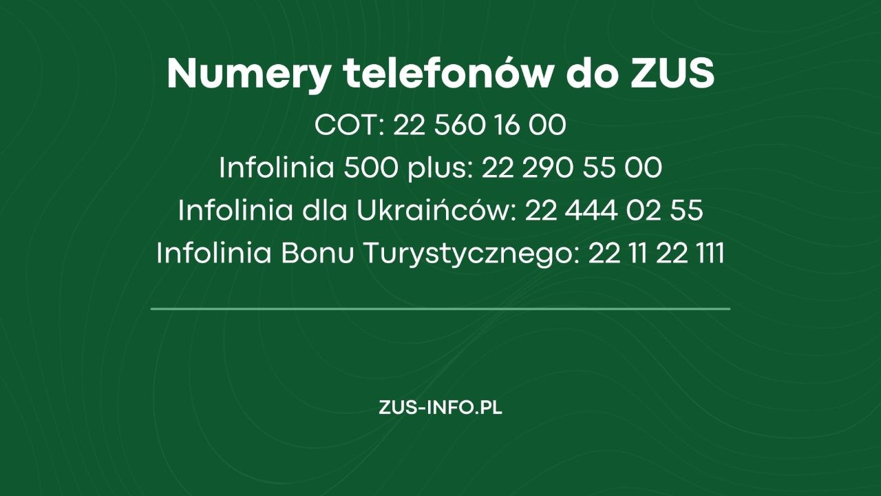 Numery telefonów do ZUS, czyli udostępniony przez www.zus.pl telefon do COT