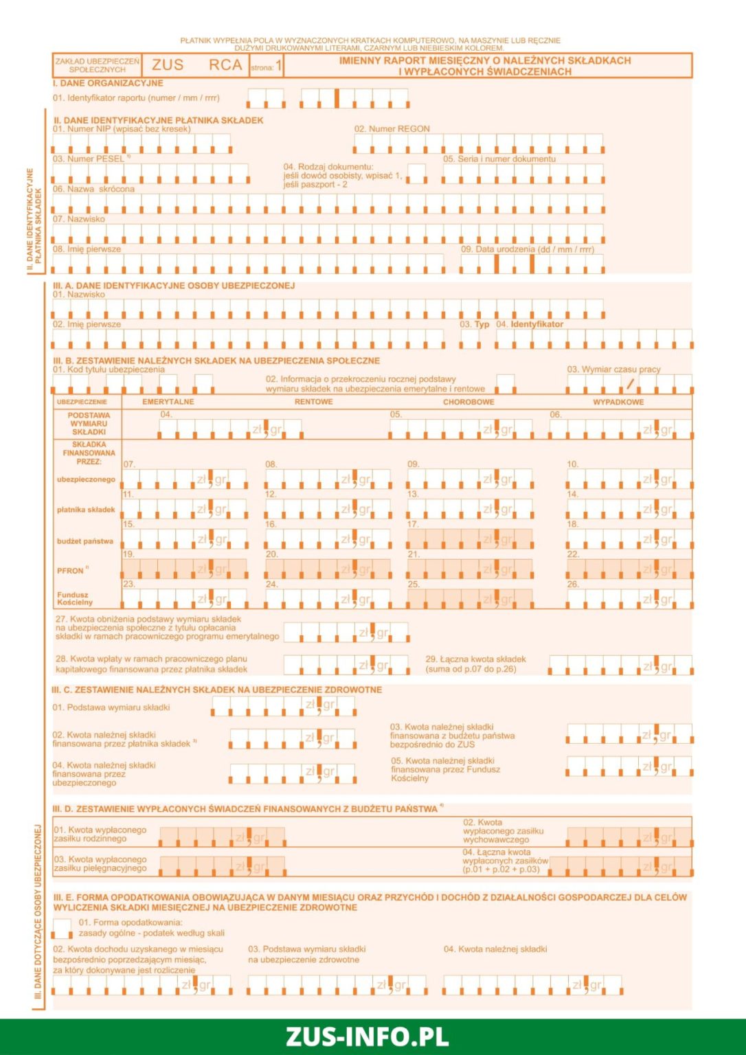 Formularz ZUS RCA, Druk Online Do Pobrania, Co To Jest ZUS RCA?