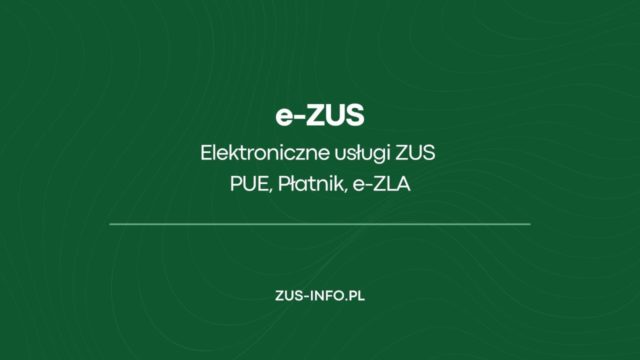e-ZUS, elektroniczne usługi ZUS - PUE, Płatnik, e-ZLA