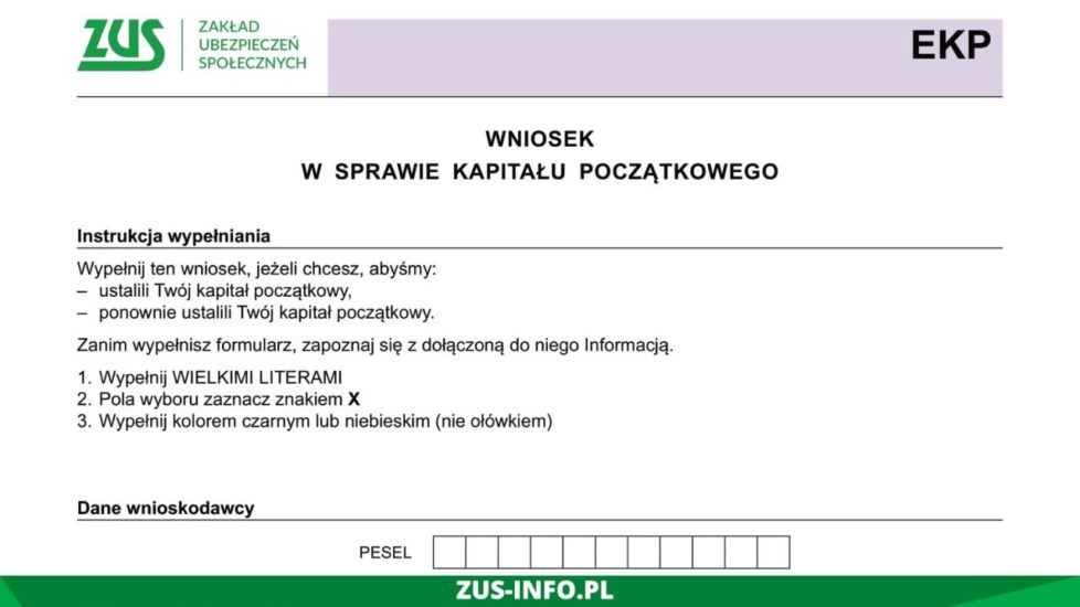 Formularz ZUS EKP