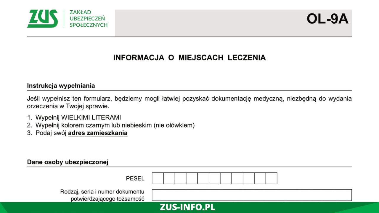 Druk ZUS OL-9a