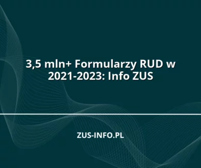 3,5 mln+ Formularzy RUD w 2021-2023: Info ZUS