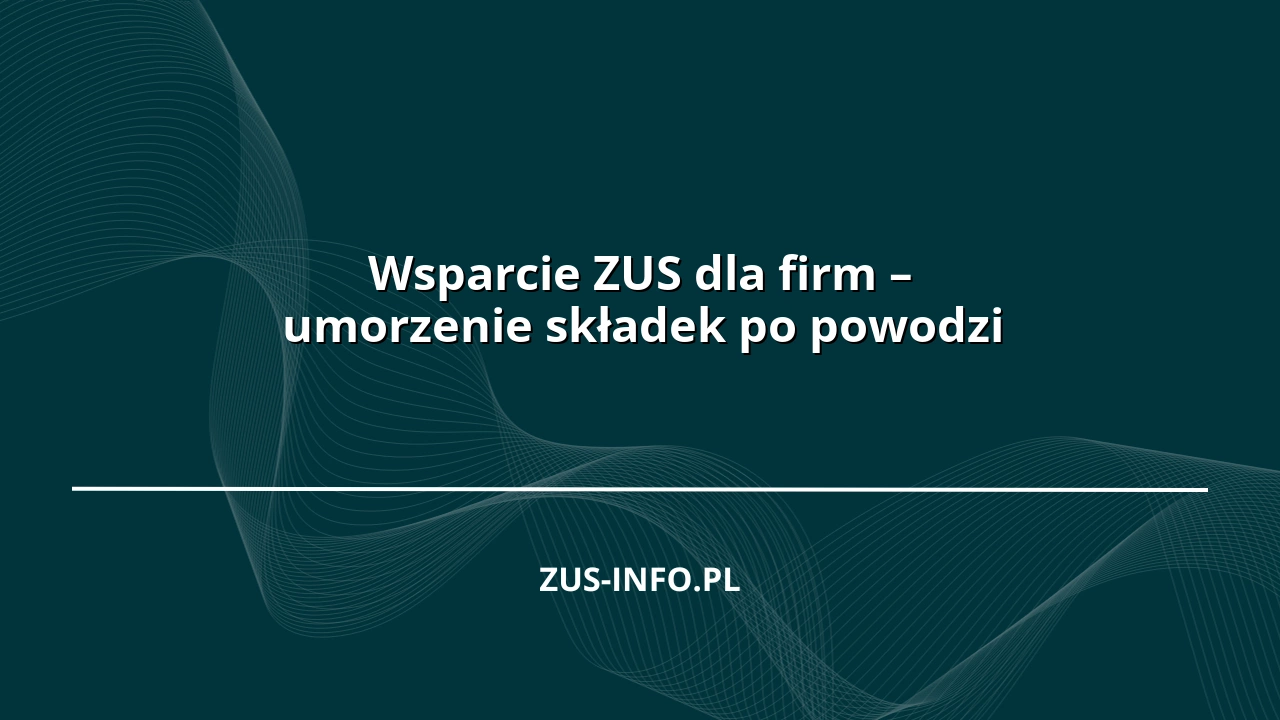 Wsparcie ZUS dla firm – umorzenie składek po powodzi